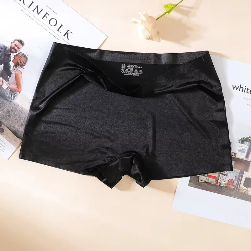 Ice Silk Seamless Shorty Underpants Fashion Panties for Women Summer Thin Shorts New Women Boxers Female Underwear Woman Panties