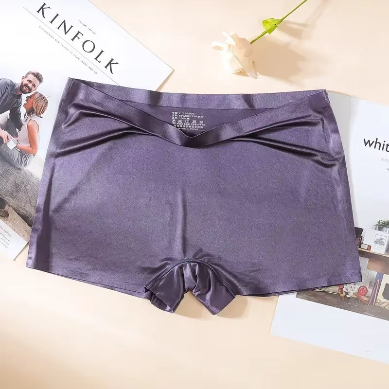 Ice Silk Seamless Shorty Underpants Fashion Panties for Women Summer Thin Shorts New Women Boxers Female Underwear Woman Panties