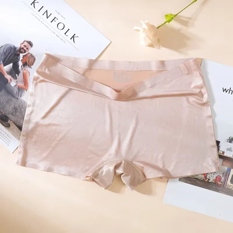 Ice Silk Seamless Shorty Underpants Fashion Panties for Women Summer Thin Shorts New Women Boxers Female Underwear Woman Panties