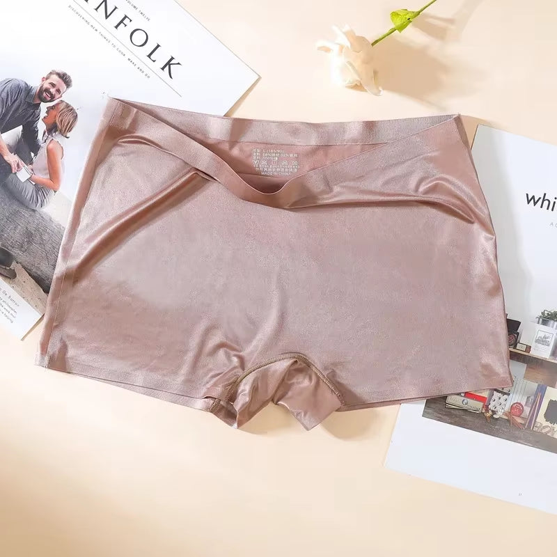 Ice Silk Seamless Shorty Underpants Fashion Panties for Women Summer Thin Shorts New Women Boxers Female Underwear Woman Panties
